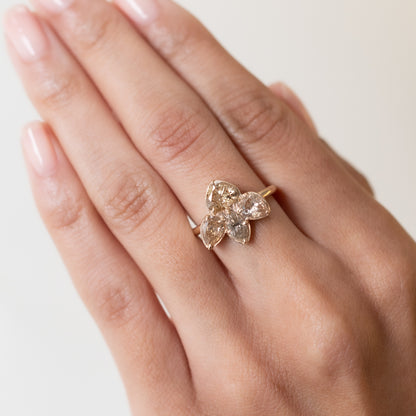 Champagne Diamond Lotus Ring