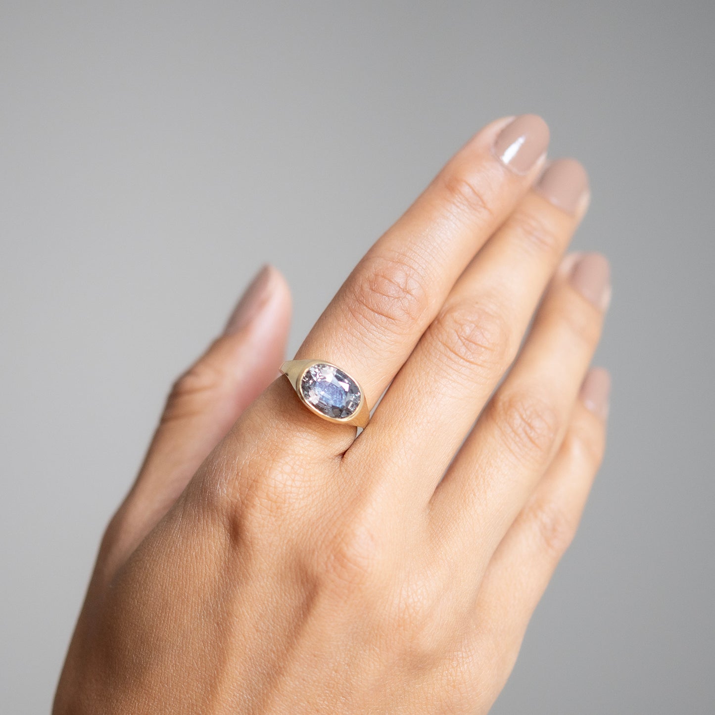 Night Sky Sapphire Signet Ring