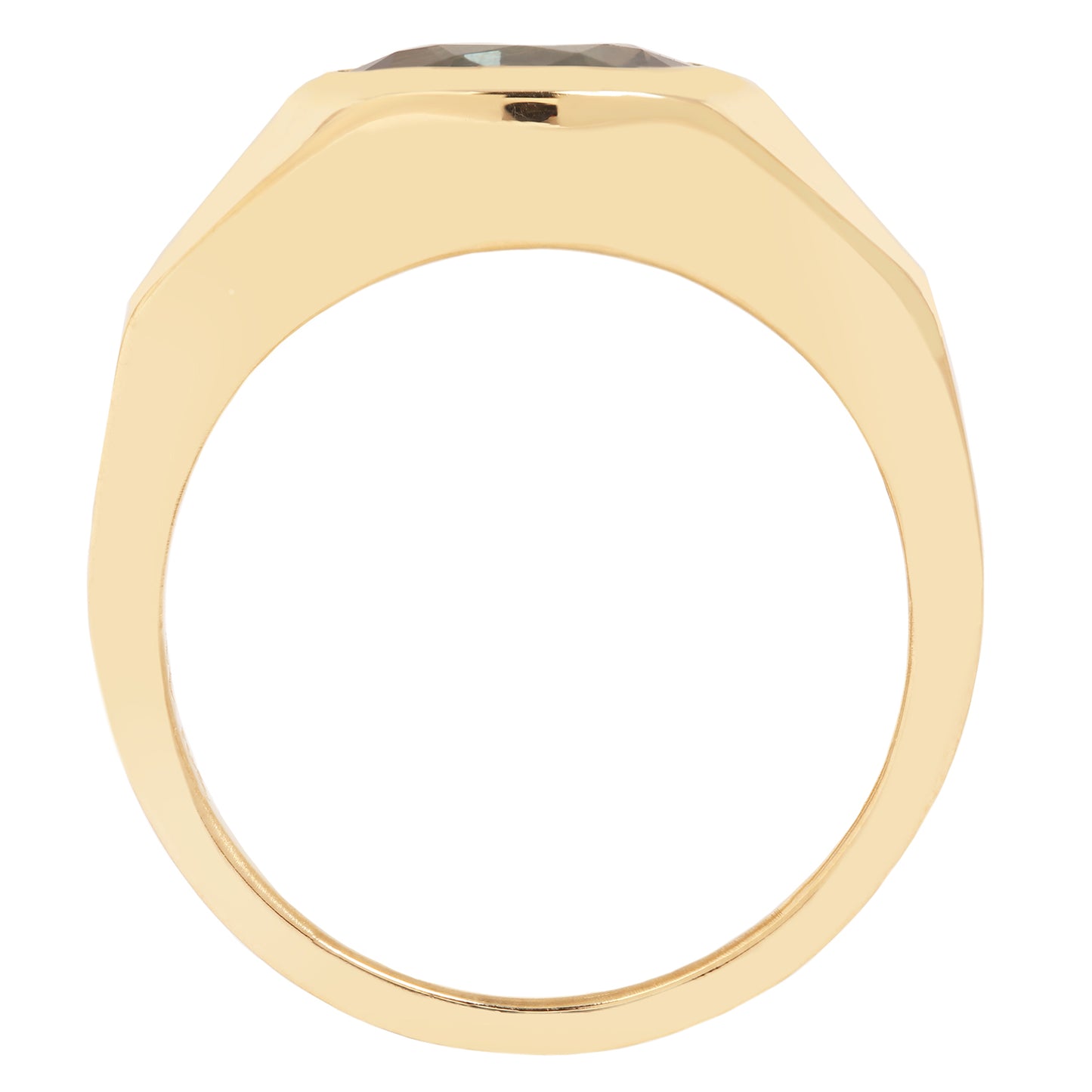 Marine Teal Sapphire Signet Ring