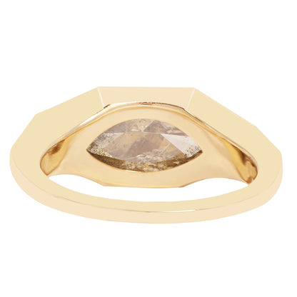 Lauren Wolf - Gold ring with a brown gemstone on a white background