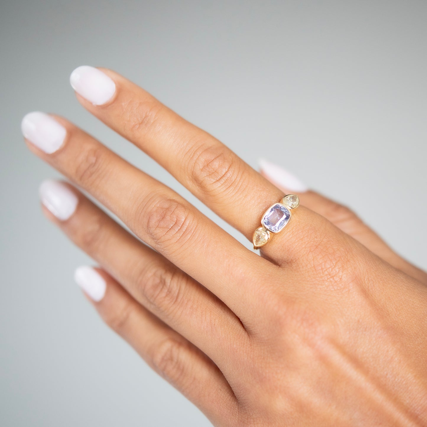 Periwinkle Sapphire & Diamond Ring