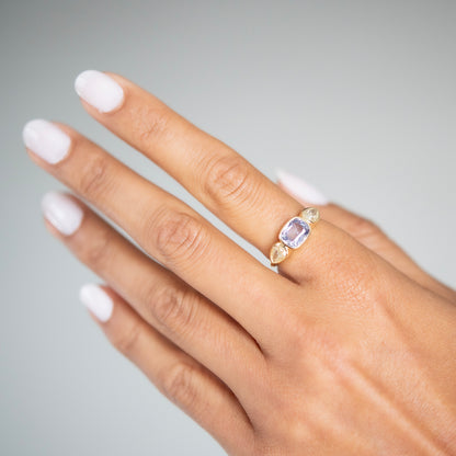Periwinkle Sapphire & Diamond Ring