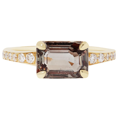 Maroon Dusk Sapphire & Diamond Ring