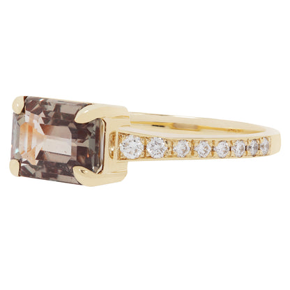 Maroon Dusk Sapphire & Diamond Ring