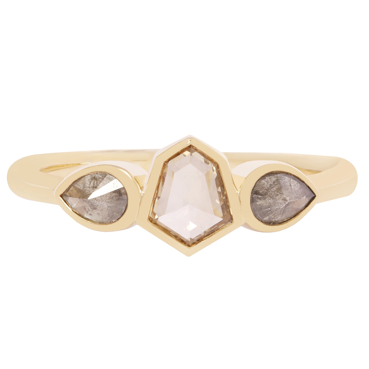 Golden Shield Diamond Ring