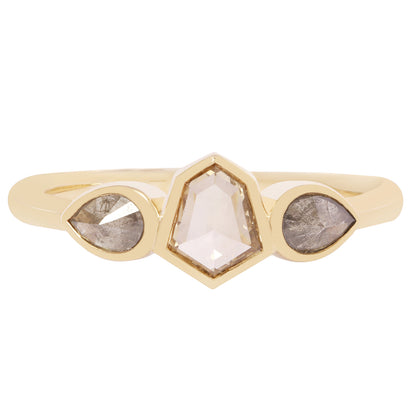 Golden Shield Diamond Ring