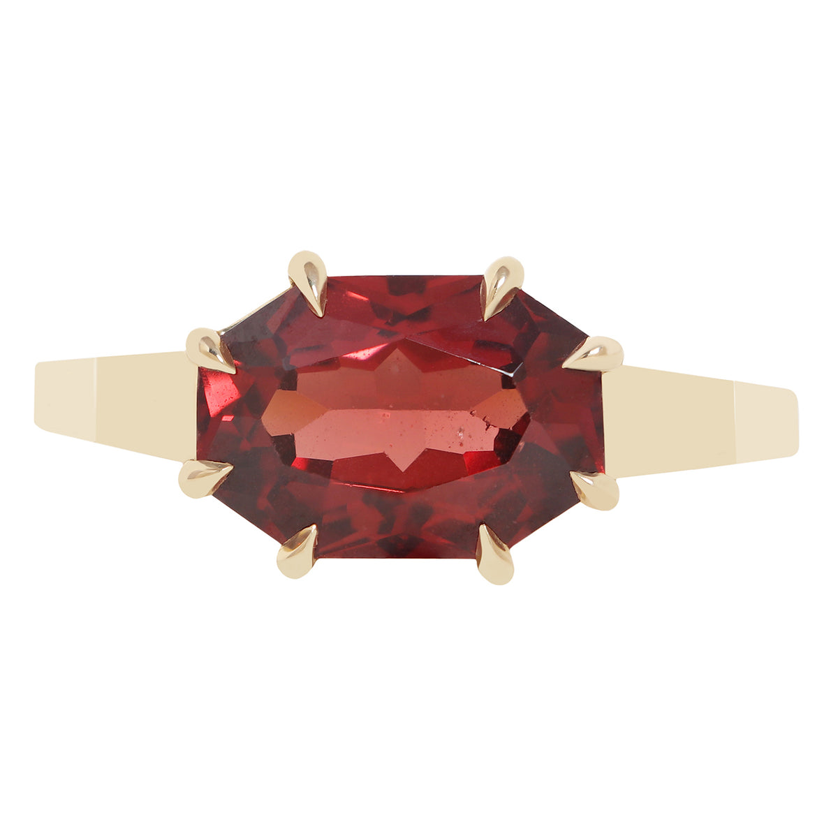 Crimson Garnet Solitaire Ring