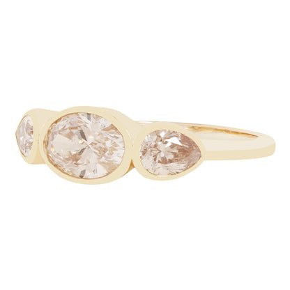 Triple Diamond Orbit Ring