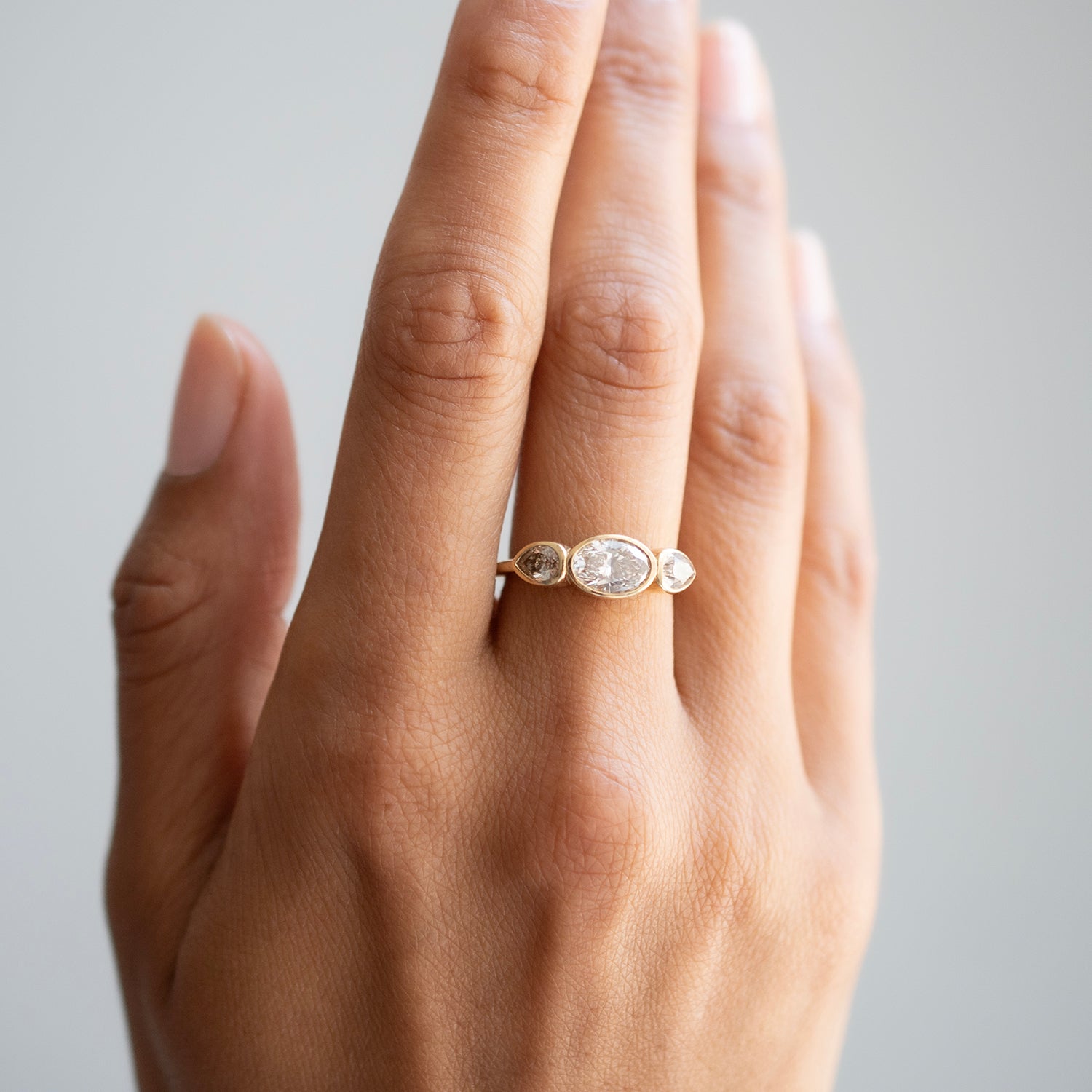 Triple Diamond Orbit Ring