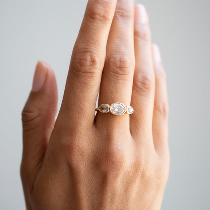 Triple Diamond Orbit Ring