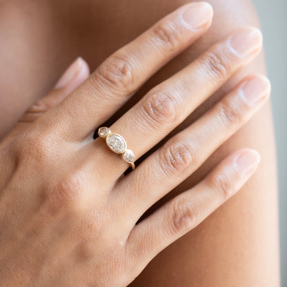 Triple Diamond Orbit Ring