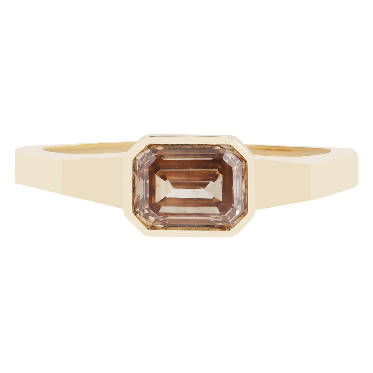 Cognac Diamond Deco Ring