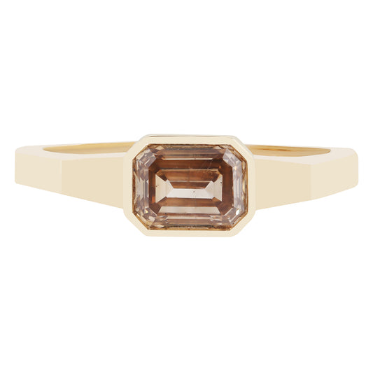 Cognac Diamond Deco Ring