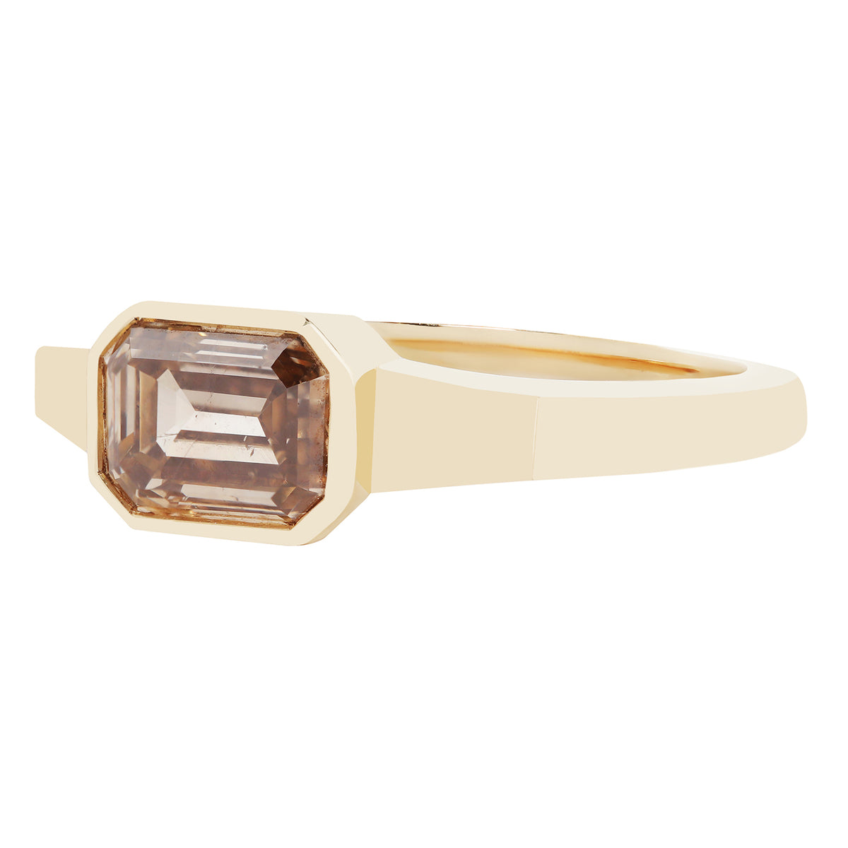 Cognac Diamond Deco Ring