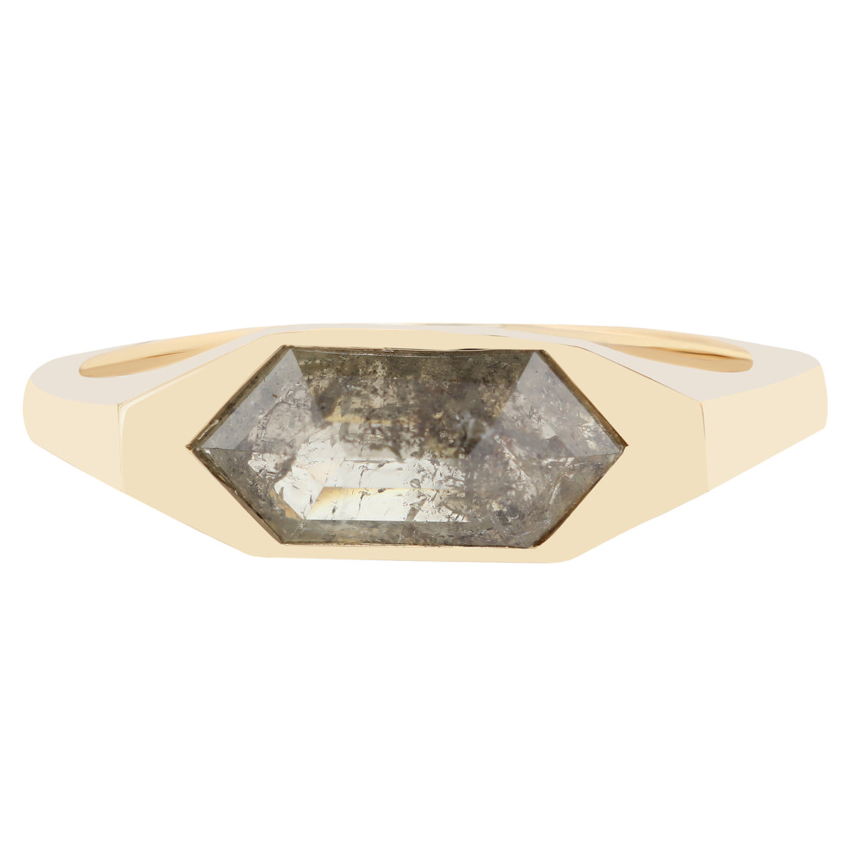 Moonlit Diamond Horizon Signet Ring