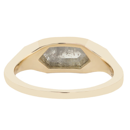 Moonlit Diamond Horizon Signet Ring
