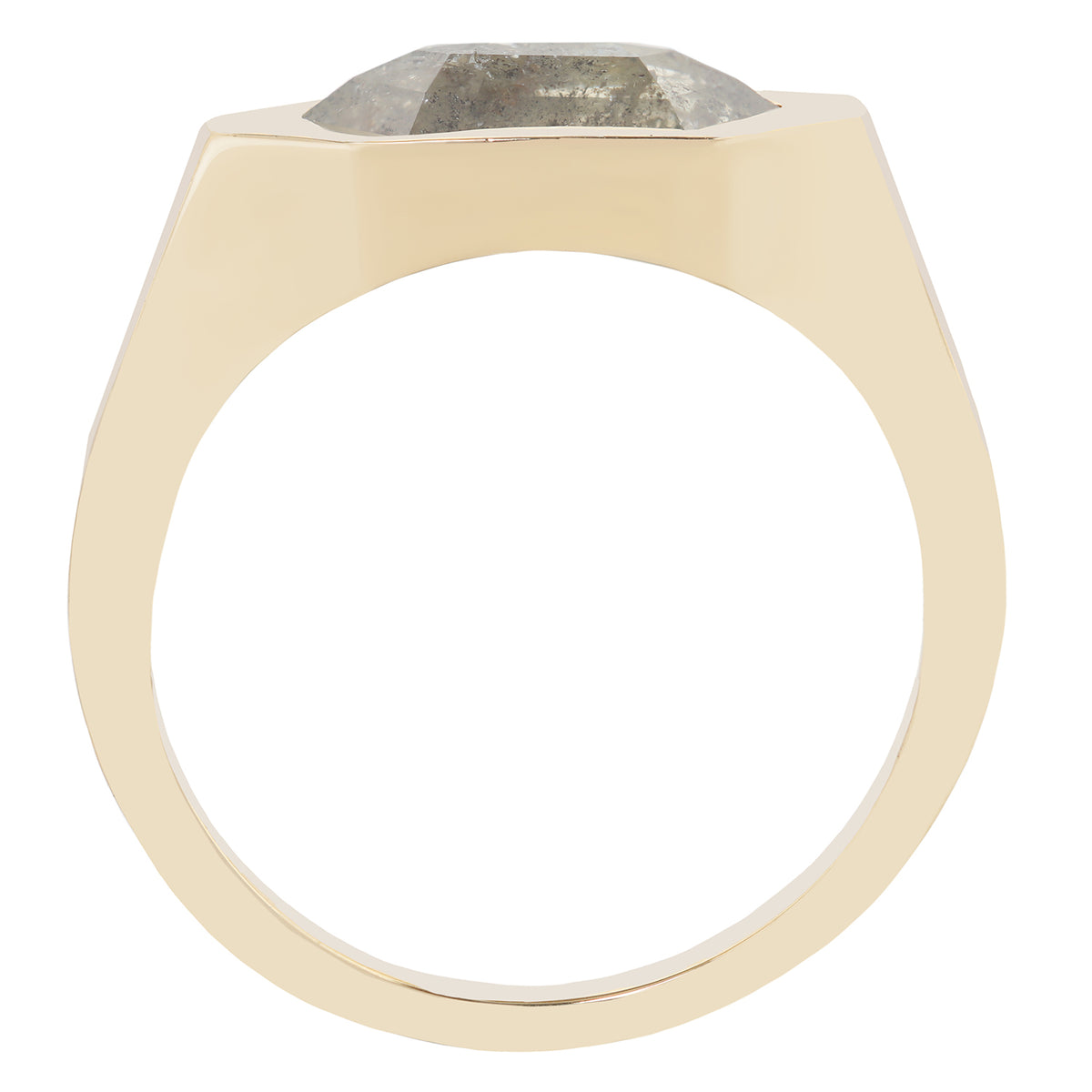 Moonlit Diamond Horizon Signet Ring