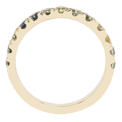 Watercolor Green Sapphire Half Eternity Band