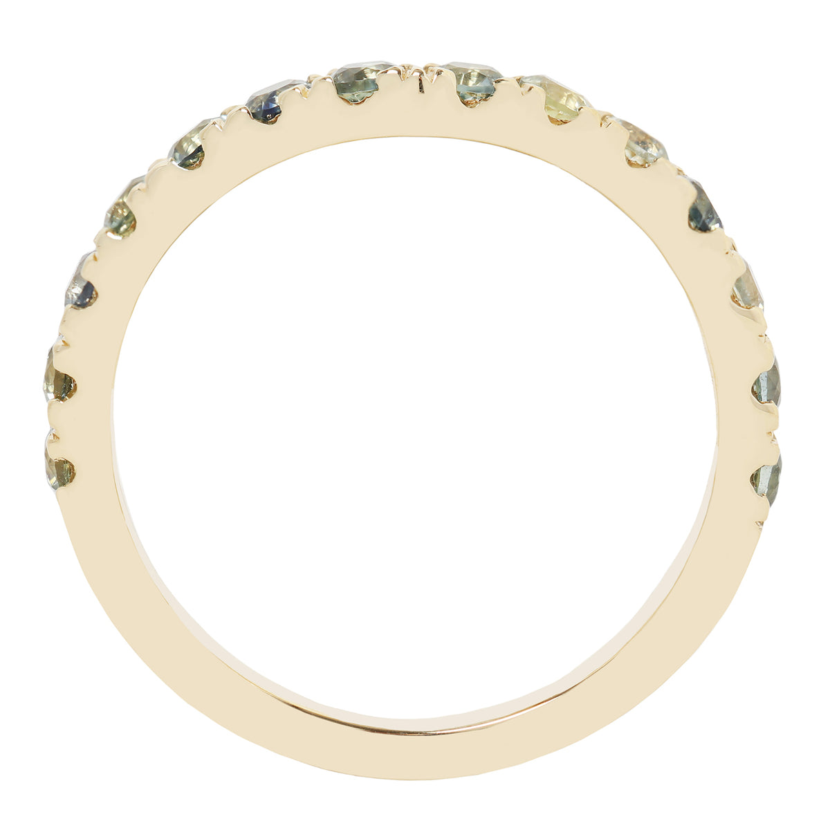 Watercolor Green Sapphire Wishbone Band