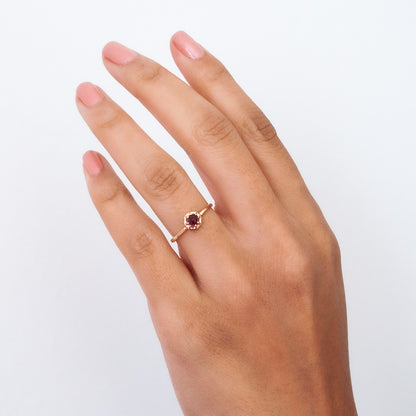 Tiny Garnet Ring