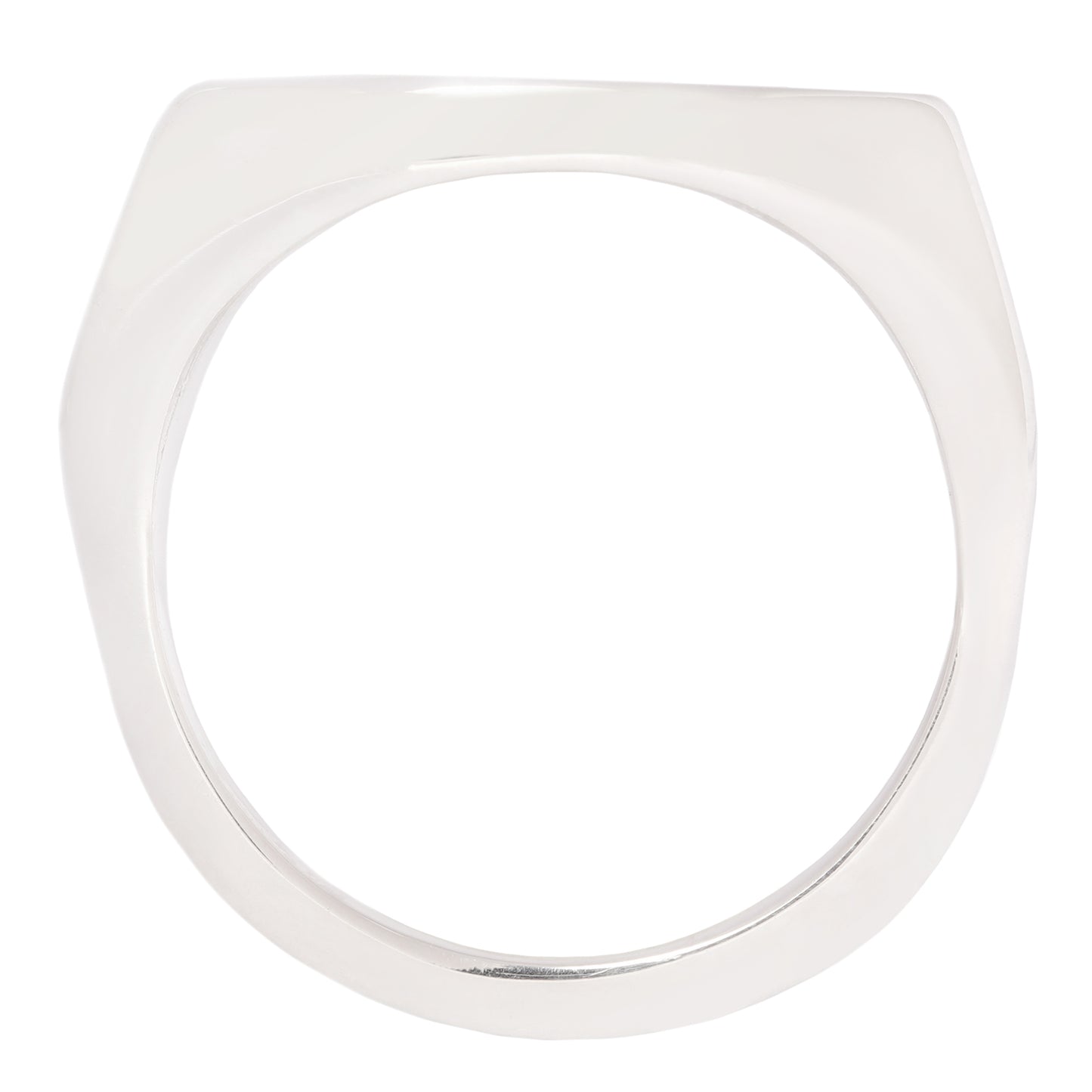 Silver Elongated Geometric Signet Ring