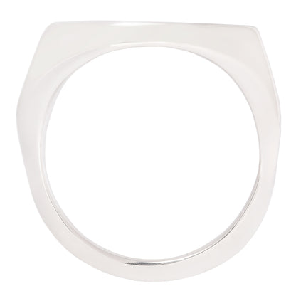 Silver Elongated Geometric Signet Ring