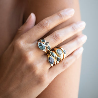 Ocean Blue Sapphire Mojave Ring
