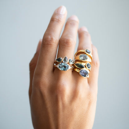 Ocean Blue Sapphire Mojave Ring