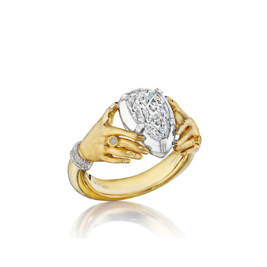 Adorned Hands Pear Shape Diamond Ring