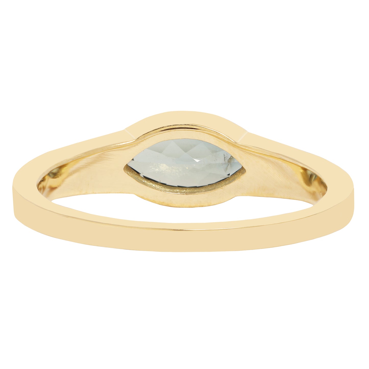 Lauren Wolf - Gold ring with a central gemstone on a white background