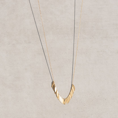 Golden Leaf Arc Necklace