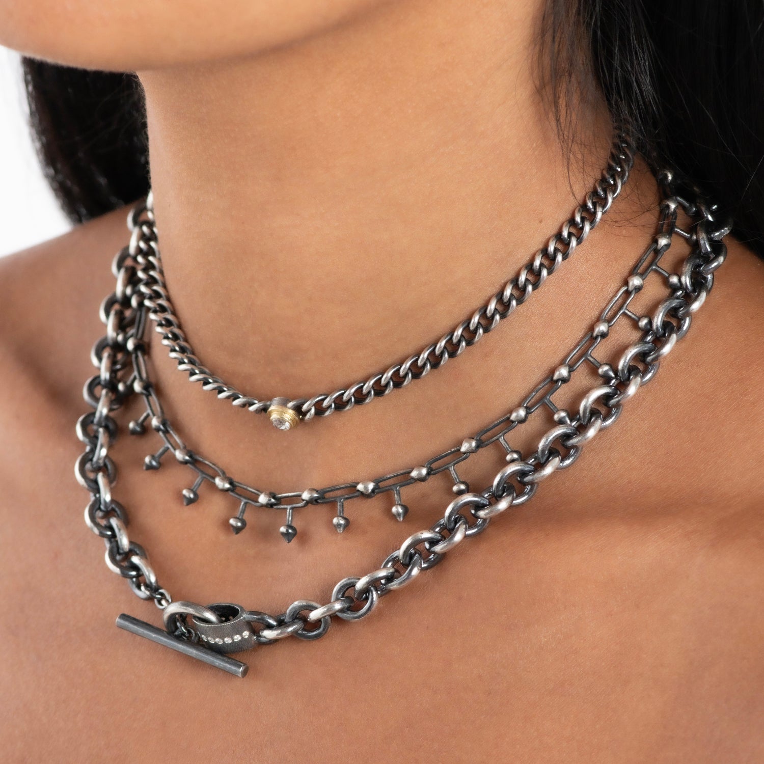 TenThousandThings Silver Spike Link Necklace – ESQUELETO