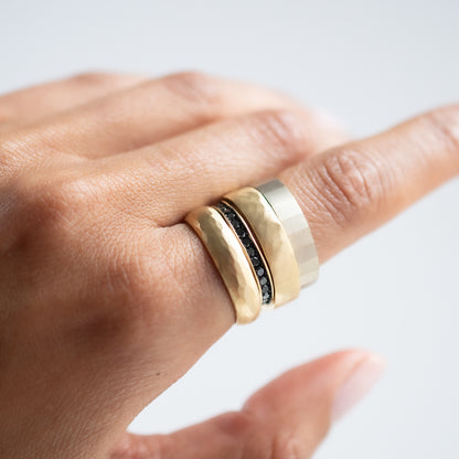 Satomi Kawakita - Stack of multiple rings on hand