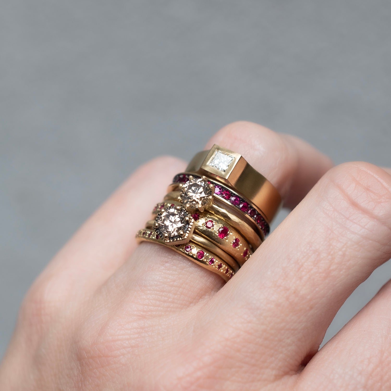 Brown Diamond Hexagon Ring, .5ct