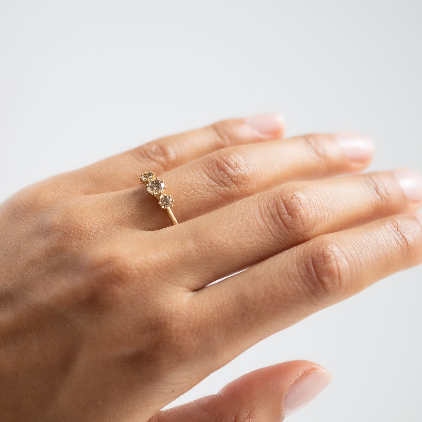 Triple Brown Diamond Blooming Ring