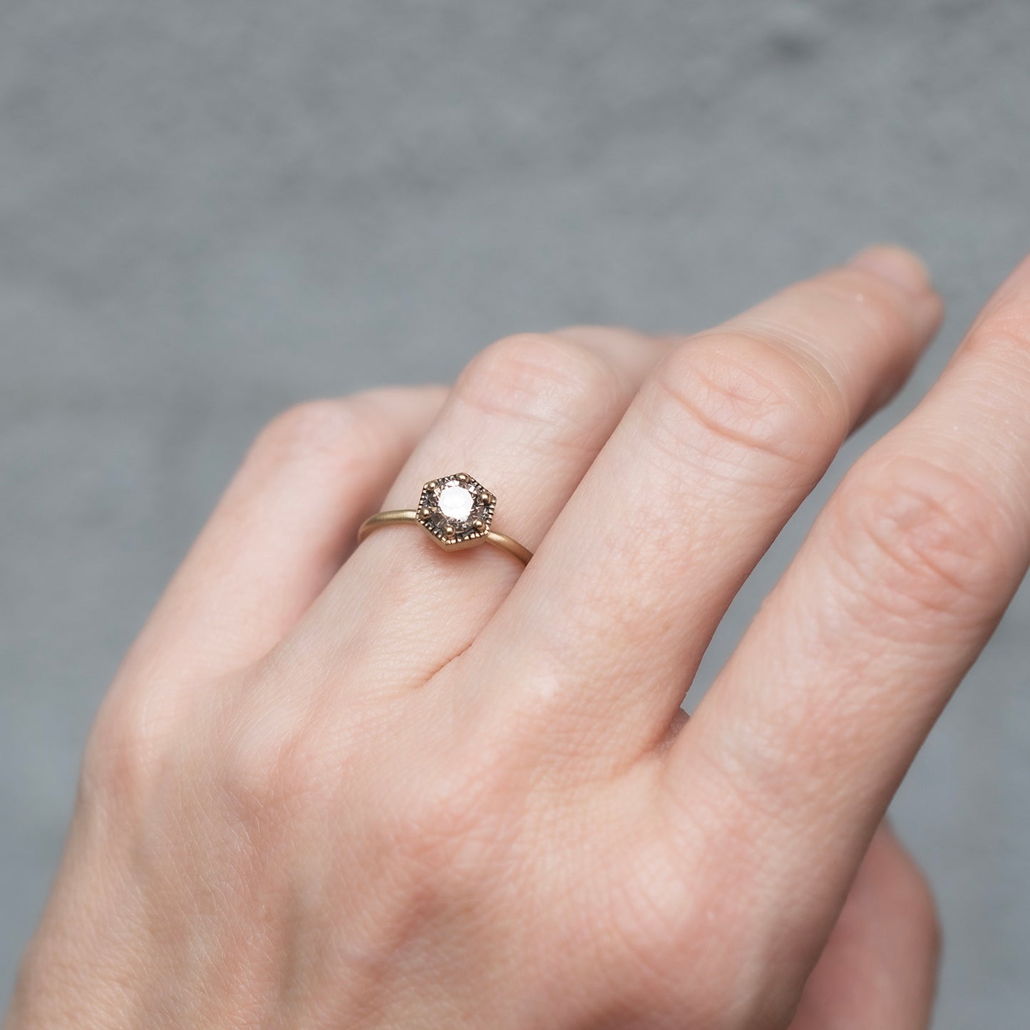 Brown Diamond Hexagon Ring, .5ct