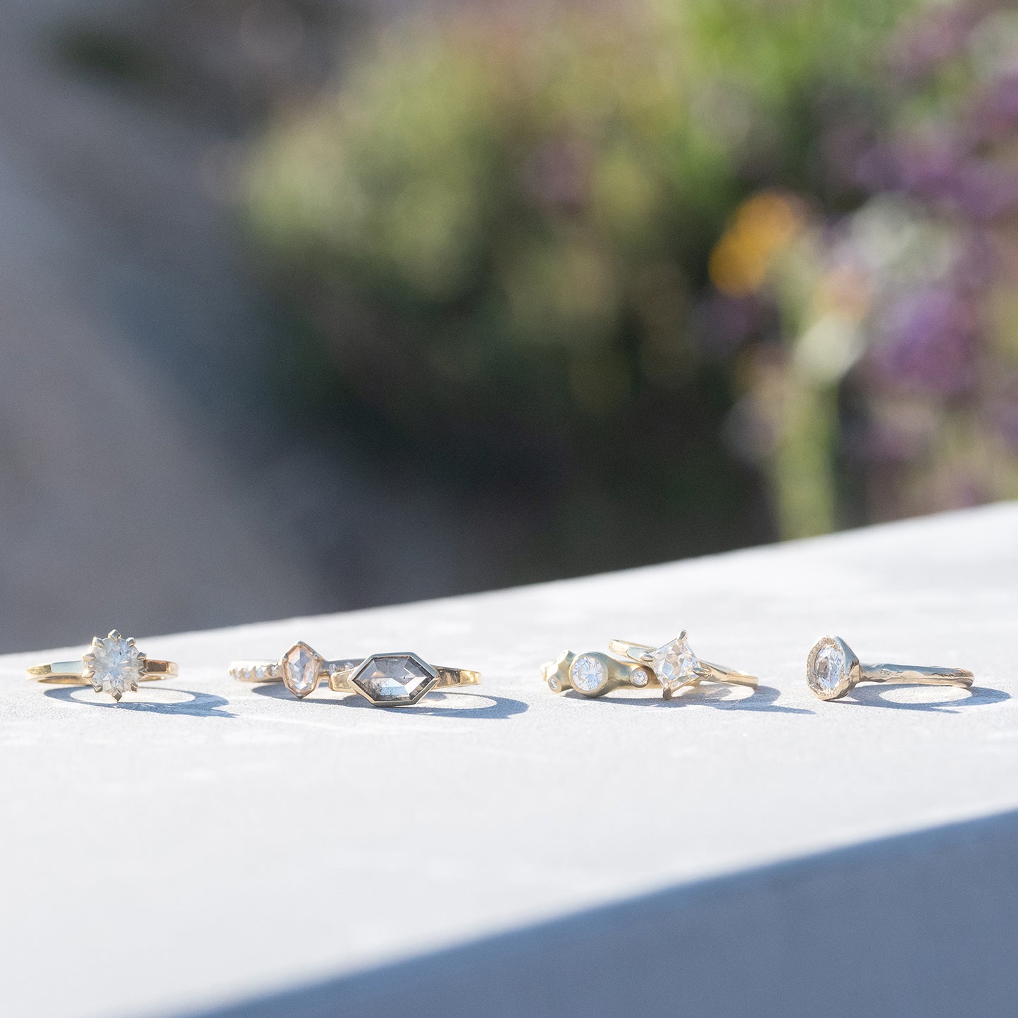 Six Barnacle White Diamond Ring