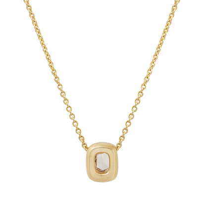 Single Diamond Block Necklace