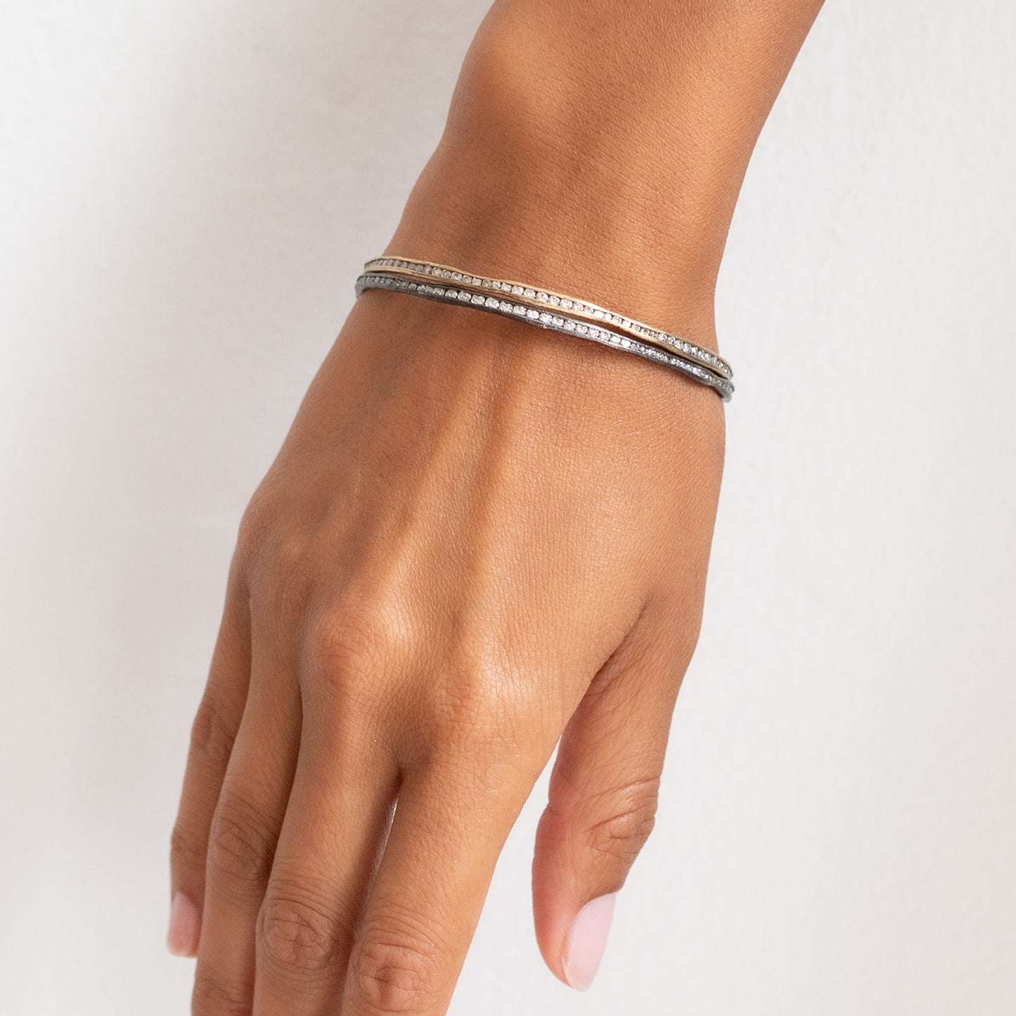 Silver & Diamond Fissure Bangle
