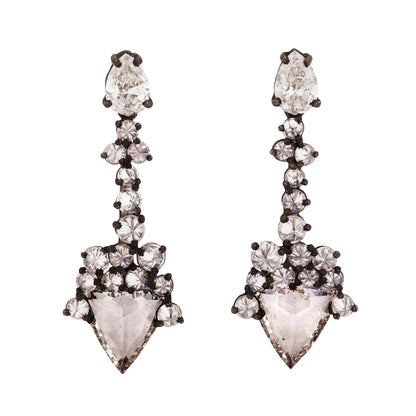 Diamond Cluster Arrow Earrings