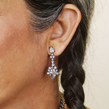 Diamond Cluster Arrow Earrings