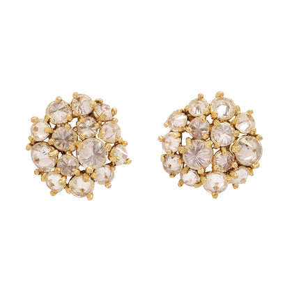 Golden Floral Cluster Studs