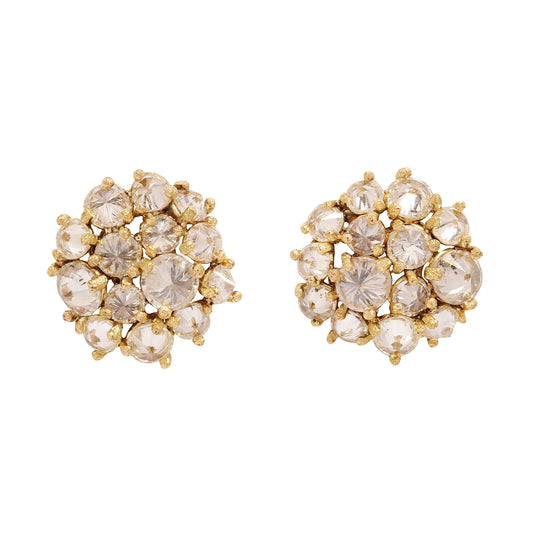 Golden Floral Cluster Studs