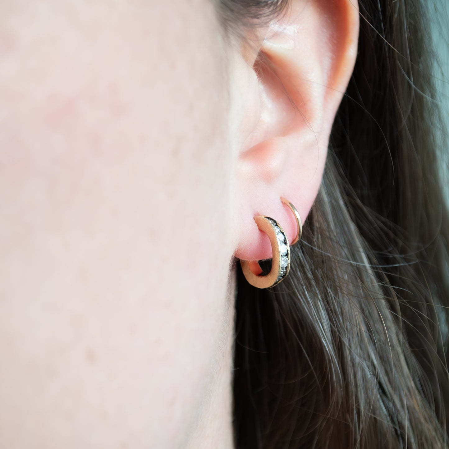 Small Diamond Fissure Hoops