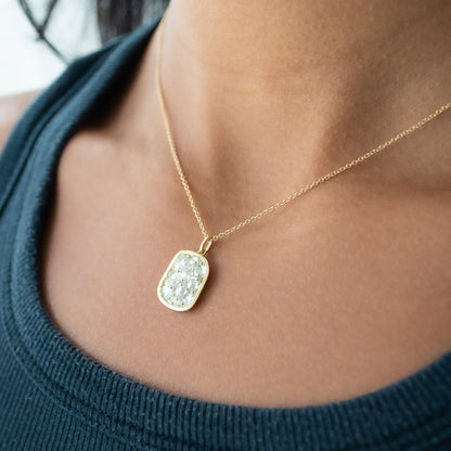 Diamond Cluster Frame Necklace