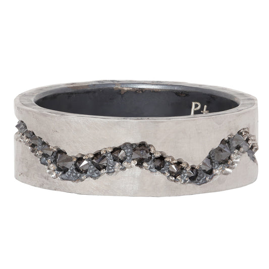 Platinum Black Diamond Fissure Band