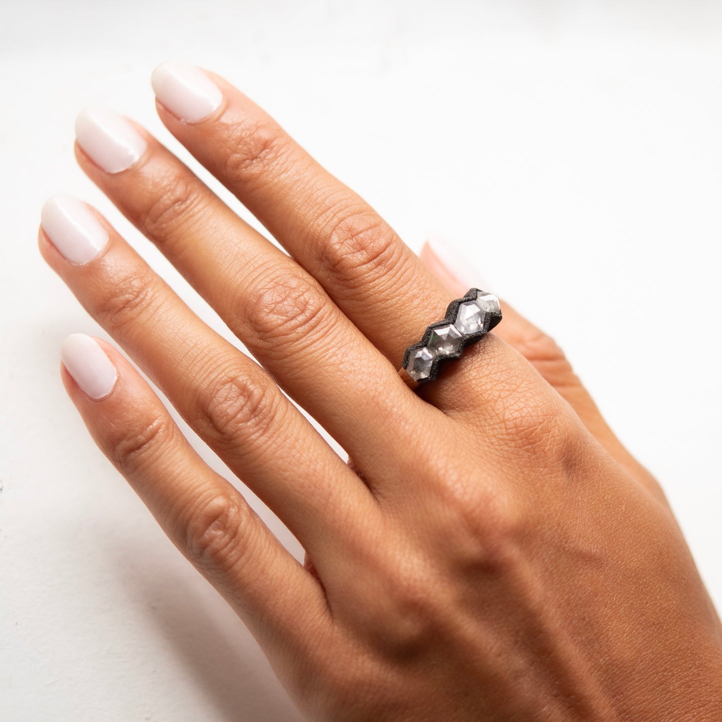 Celestial Hex Diamond Ring