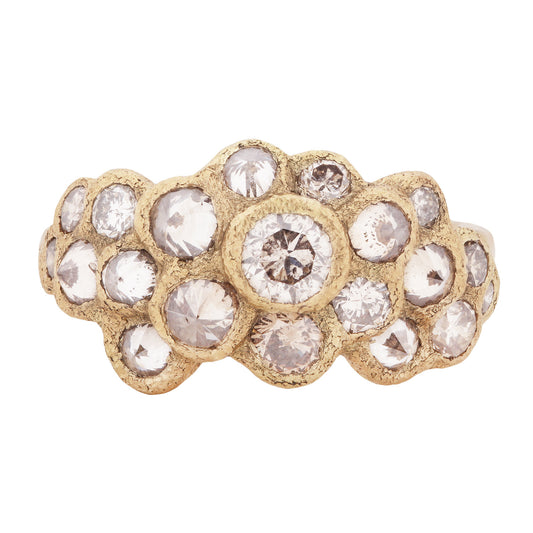 Diamond Bloom Cluster Ring
