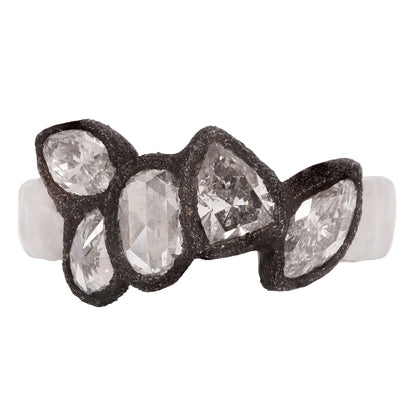 Icy Diamond Cluster Ring