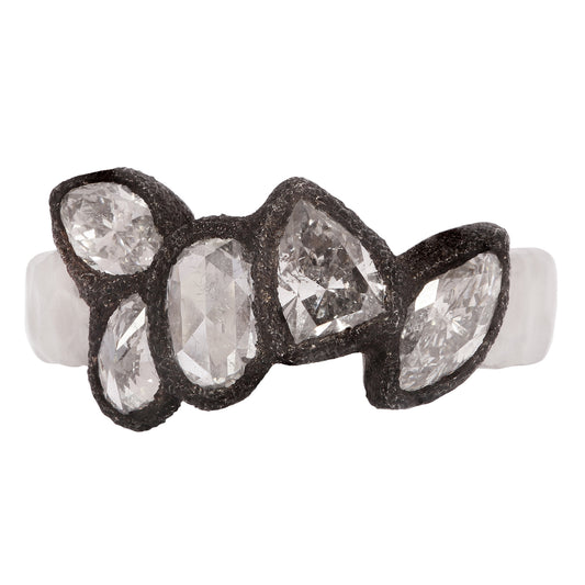 Icy Diamond Cluster Ring